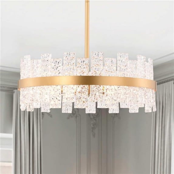 Ashling 20 in. 6-Light Indoor Matte Gold Finish Chandelier with Light Kit