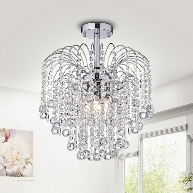 Warehouse of Tiffany Mary 4-light Chrome Crystal Chandelier