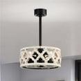 thumbnail image 1 of Mica 16 in. 3-Light Indoor Matte Black and Wood Grain Finish Ceiling Fan with Light Kit, 1 of 5
