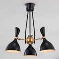 thumbnail image 1 of Warehouse of Tiffany Mikael Matte BlackGold Metal Bowl Shade 3-Light Chandelier, 1 of 1