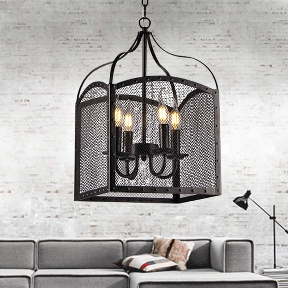 Warehouse of Tiffany Mirdra Black 12-inch Arched Box Pendant