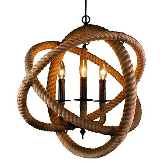 Warehouse of Tiffany Natalia 3-Light Rope Enclosed Chandelier