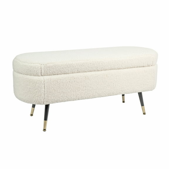 Maren 16.5 in. Indoor White Finish Accent Bench