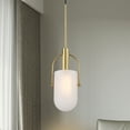 thumbnail image 1 of Palmella 7.5 in. 1-Light Indoor Brass Finish Pendant Light with Light Kit, 1 of 4