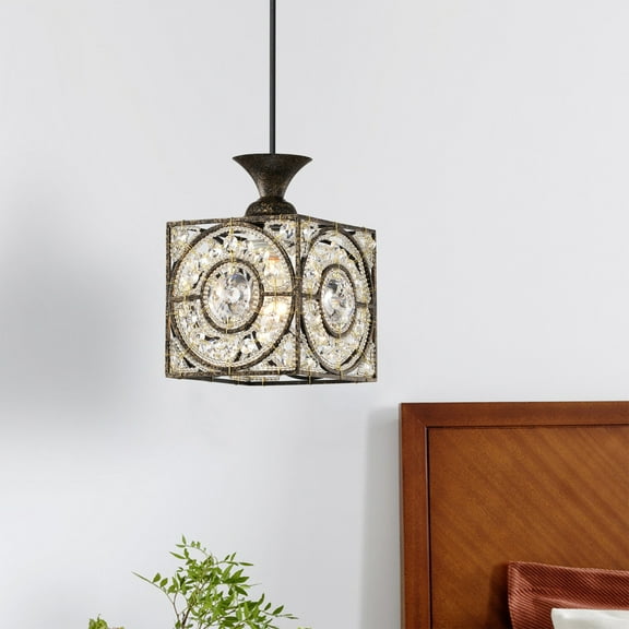 Xanthe 5.9 in. 1-Light Indoor Antique Bronze Finish Pendant Light