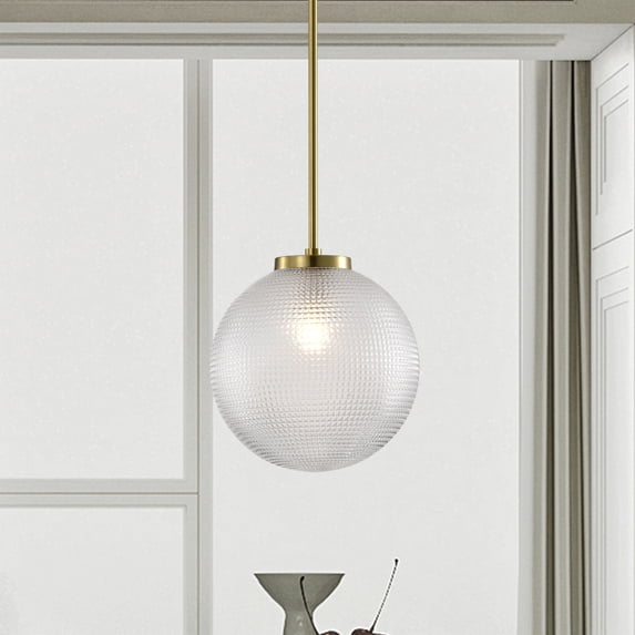 Sokix 9.8 in. 1-Light Indoor Black Finish Pendant Light