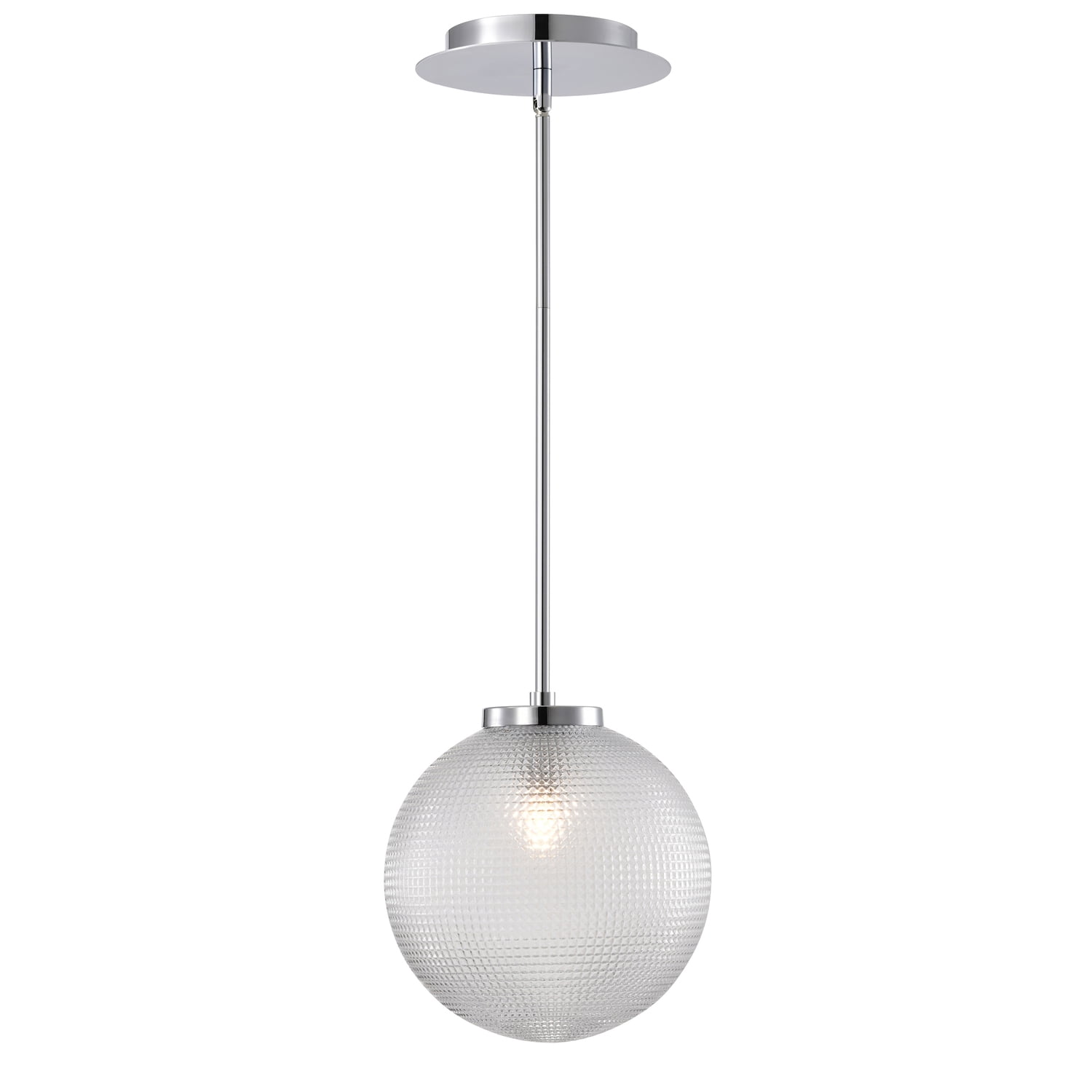 Sokix 9.8 in. 1-Light Indoor Chrome Finish Pendant Light