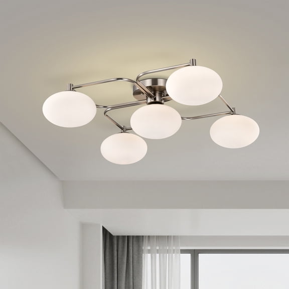 Camris 23.6 in. 5-Light Indoor Nickel Finish Chandelier