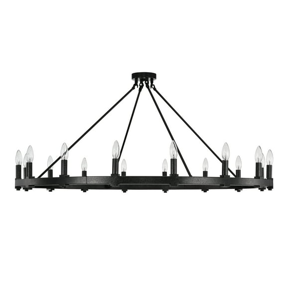 Warehouse of Tiffany Paige Smith Iron 16-Light 47-inch Mid-Century Style Wagon Wheel Chandelier