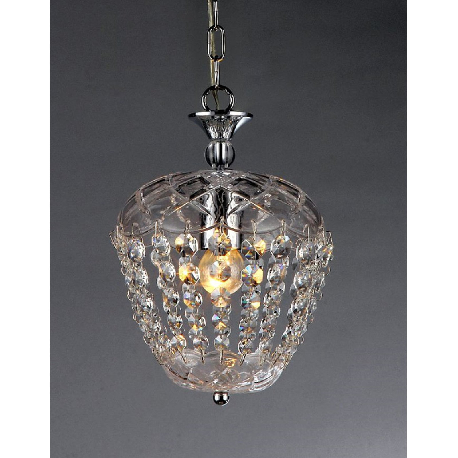 Mini Parisian Chrome Crystal Chandelier Light