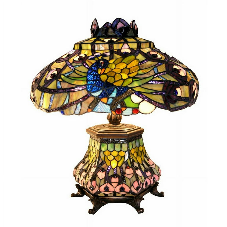 Warehouse of Tiffany Peacock Lantern Table Lamp