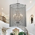 thumbnail image 1 of Warehouse of Tiffany Rosalias Chrome 6-Light Chain Crystal Chandelier, 1 of 5