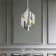 thumbnail image 1 of Ruzha 12 in. 4-Light Indoor Chrome and Silver Finish Pendant Light with Light Kit, 1 of 5