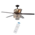 thumbnail image 1 of Tierna 5-Blade 52-Inch Rustic Bronze Lighted Ceiling Fans Two-Tiered Crystal Shade (Remote Controlled), 1 of 5