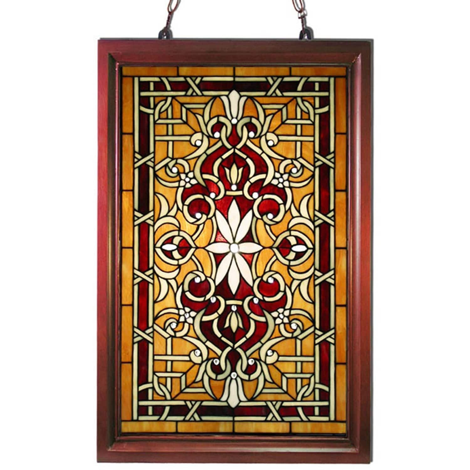 Warehouse of Tiffany Tiffany-style Wood Frame Stained Glass Warehouse of Tiffany Tiffany-style Wood Frame Stained Glass