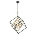 thumbnail image 1 of Warehouse of Tiffany Triplix 3-Light Geometric Gold and Black Chandelier, 1 of 3