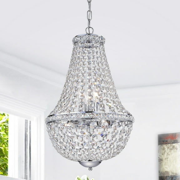 Warehouse of Tiffany Uanah 6-Light Crystal Chrome Chandelier