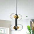 thumbnail image 1 of Warehouse of Tiffany Vien 4-Light Clear Glass Black Pendant Lamp, 1 of 3