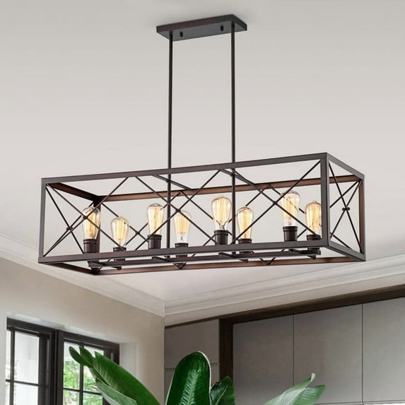 Warehouse of Tiffany Vitoy Antique Bronze 8-Light Linear Chandelier