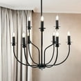 thumbnail image 1 of Ayada 6 in. 9-Light Indoor Matte Black Finish Chandelier with Light Kit, 1 of 4