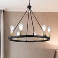 thumbnail image 1 of Daryu 27.6 in. 8-Light Indoor Black Finish Chandelier with Light Kit, 1 of 2