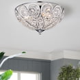 thumbnail image 1 of Warehouse of Tiffany Zuzan 3-Light Chrome and Crystal Flush Mount, 1 of 2
