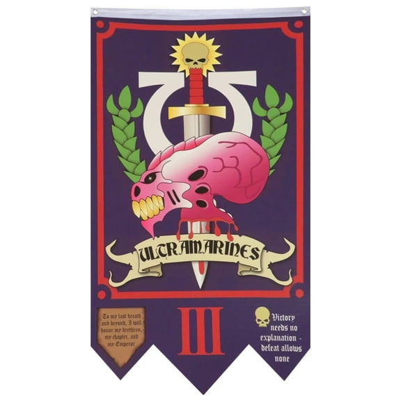 Wargame Style Ultramarine 3rd Co Flag Banner Home Yard Garden Decor 30x50in
