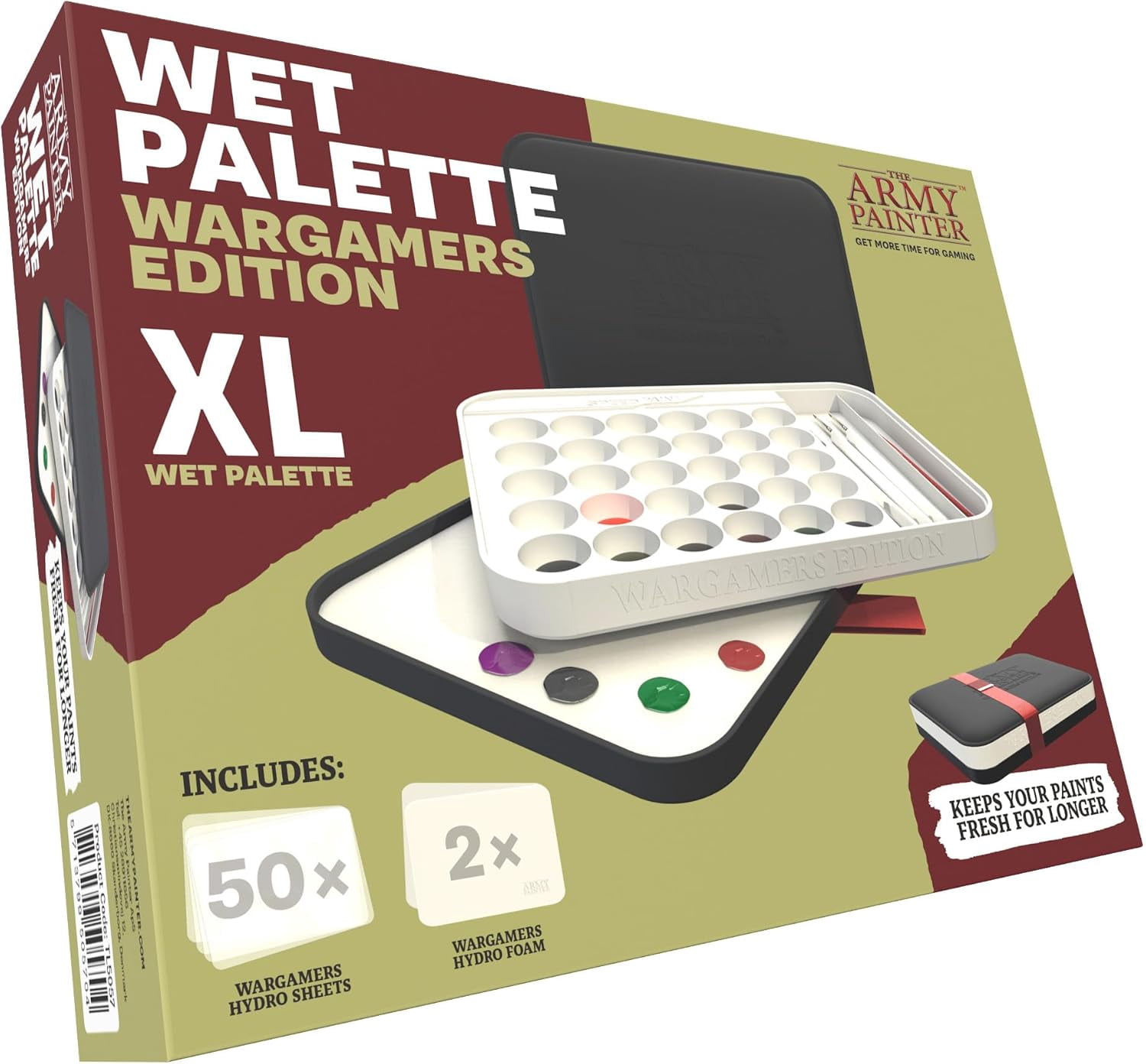 Wargamers Edition Wet , XL for Acrylic Paints Set Including 50 Hydro Sheets, 2 Hydro Foams and Free Painting Guide, for Miniature Painting