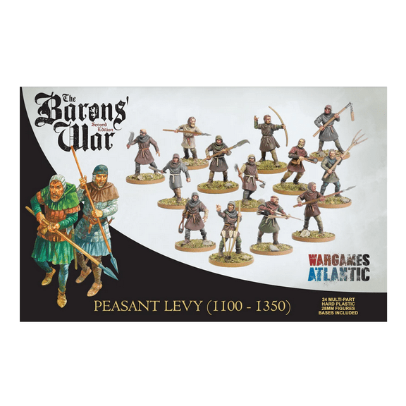 Wargames Atlantic: The Baron's War - Peasant Levy (1100-1350) 24 Hard Plastic 28mm Figures