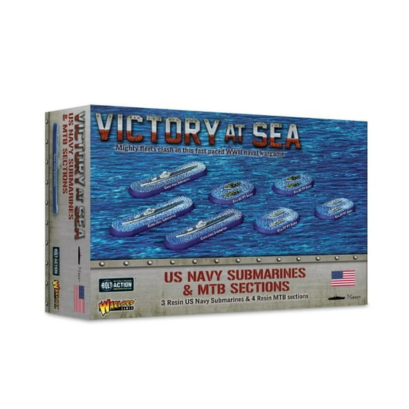Wargames Delivered - Victory at Sea US Navy Submarines & MTB Sections WW2 Action Figures Include 3 Submarine, Fairmile MTB Sections, Ship Cards, Digital Bundle Battleship Model Kit by Warlord Games