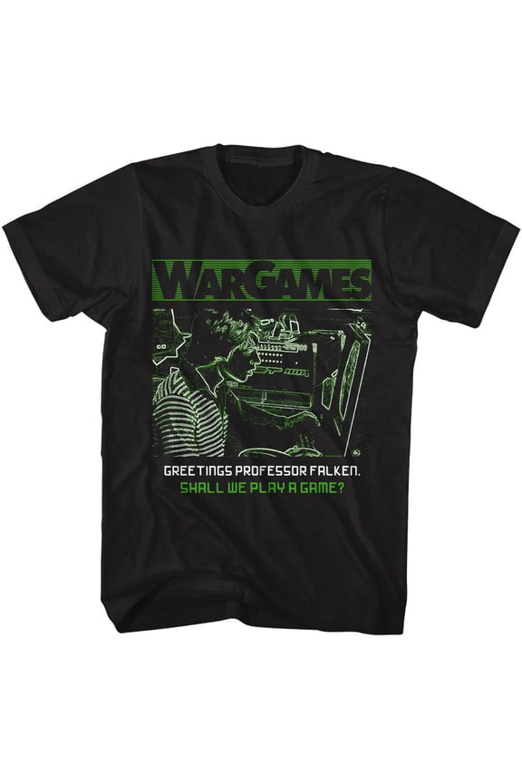 Wargames Greetings Professor Men's T Shirt Hacker Lets Play Screen Sci-Fi