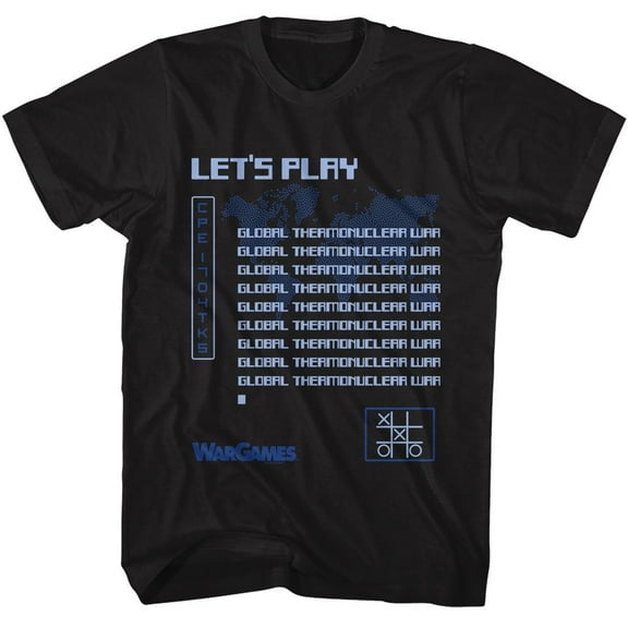 Wargames Lets Play Black Adult T-Shirt