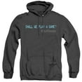 thumbnail image 1 of Wargames Shall We Adult Heather Hoodie Sweatshirt Black, 1 of 1