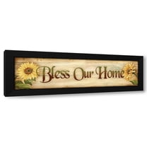 Ed Wargo 14x7 Black Modern Wood Framed Wall Art Titled - Bless Our Home