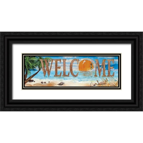 Wargo, Ed 14x7 Black Ornate Wood Framed with Double Matting Museum Art Print Titled - Welcome