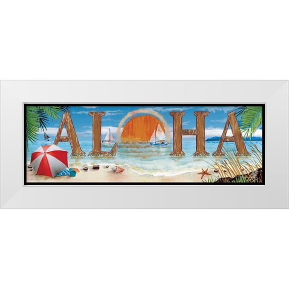 Wargo, Ed 14x7 White Modern Wood Framed Museum Art Print Titled - Aloha