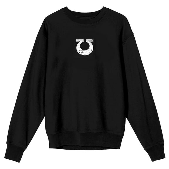 Warhammer 40000 Adeptus Astartes Angel of Death Symbol Adult Black Crew Neck Sweatshirt-Large
