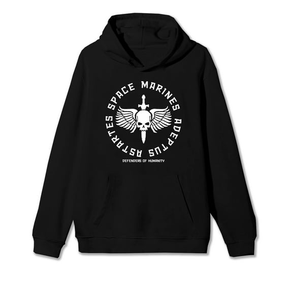 Warhammer 40000 Black Space Marines Men's Black Hoodie-6XLB