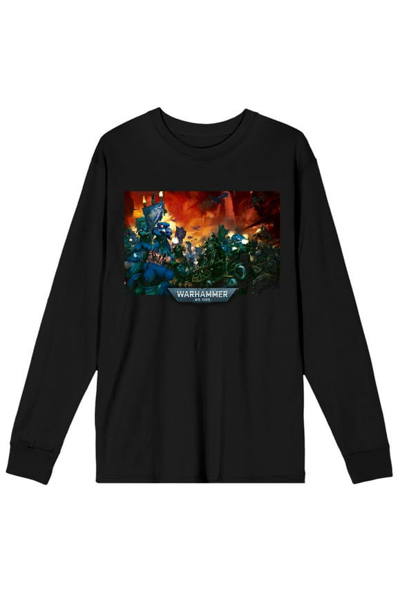 Warhammer 40000 Space Marines Codex Reserve Men's Black Long Sleeve Shirt-XL