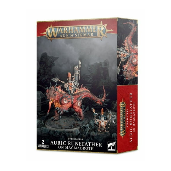 Warhammer Age of Sigmar Fyreslayers: Auric Runefather on Magmadroth GWS 84-23