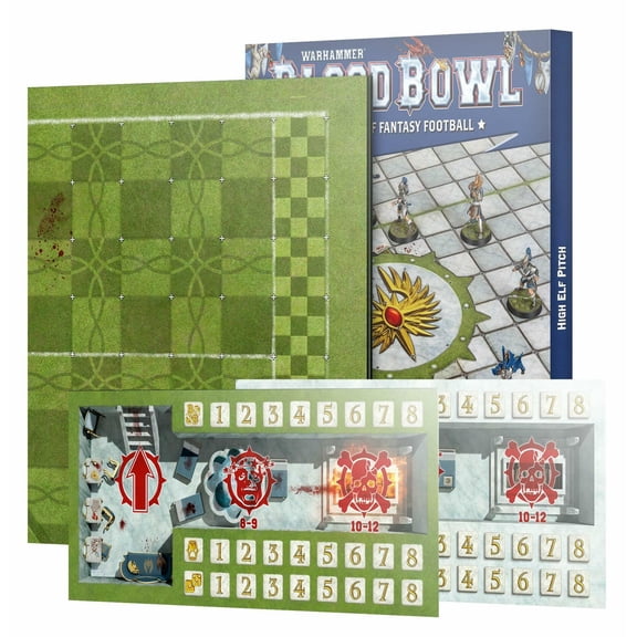 Blood Bowl: High Elf Pitch: Double-Sided Pitch & Dugouts