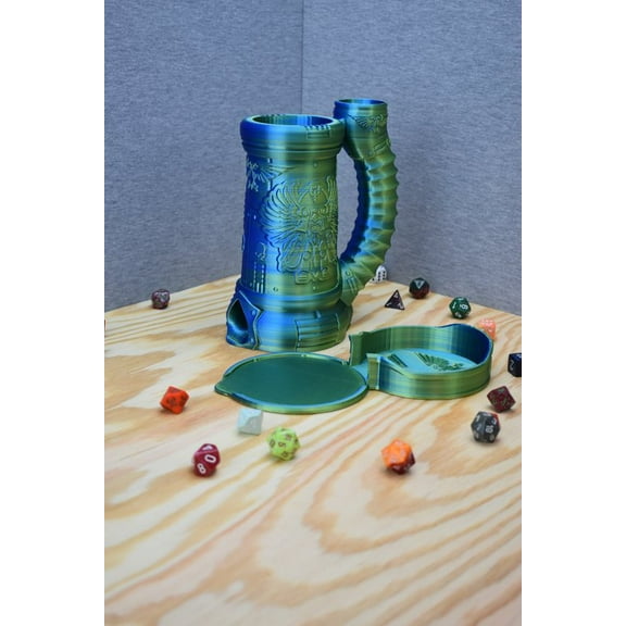 Warhammer Dice Tower with Built in Can Cozy - Tabletop RPG Accessories - Perfect Gift for Dungeons and Dragons Fans - DND Accessories