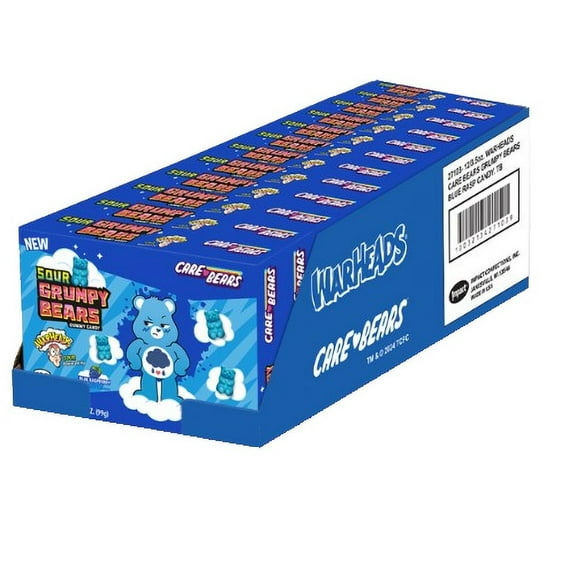 Warheads Care Bears Sour Grumpy Bears 3.5 oz. Theater Box - Case of 12