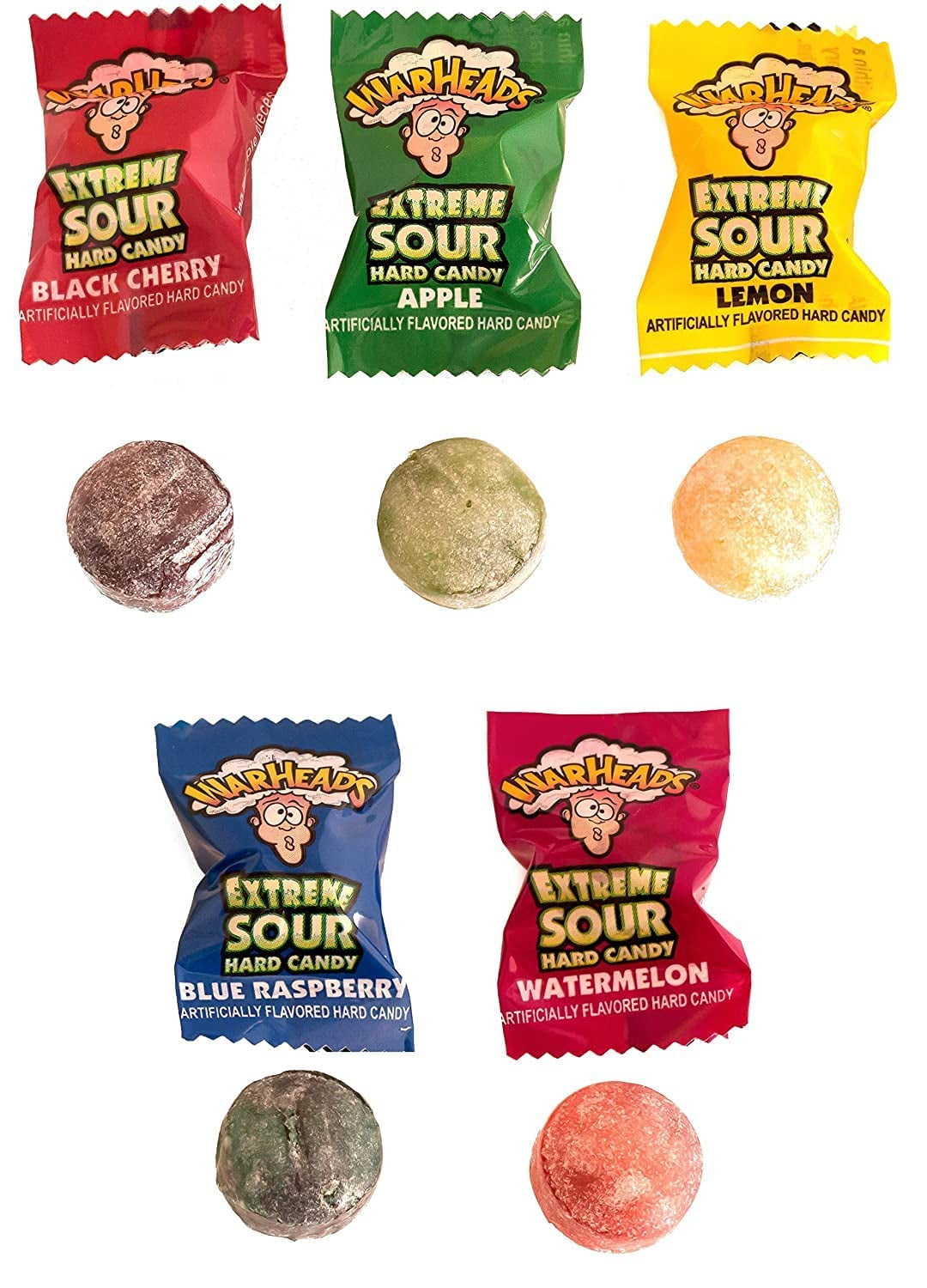 Warheads Extreme Sour Assorted Flavor Hard Candy, Super Sour Warhead Candies (1 Pound)