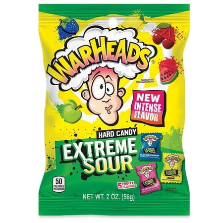 Warheads Extreme Sour Assorted Flavors - 4CT - 2oz Bags - FREE SHIPPING