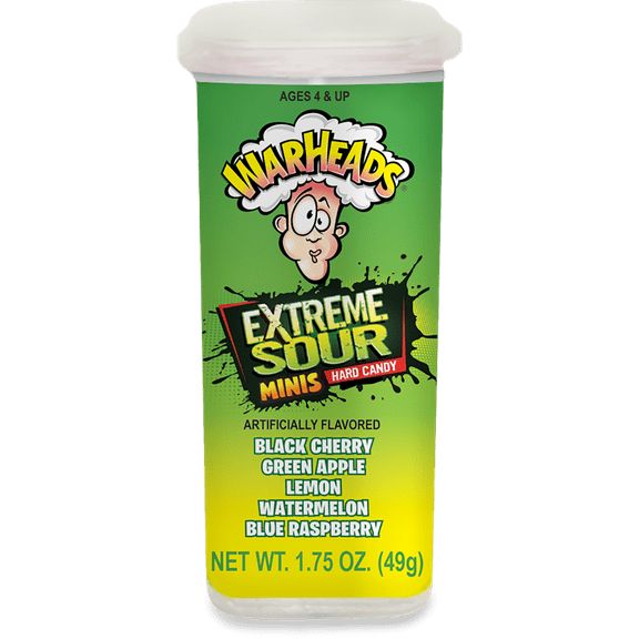 Warheads, Extreme Sour Mini Size, Count 18 (1.75 oz) - Sugar Candy / Grab Varieties & Flavors