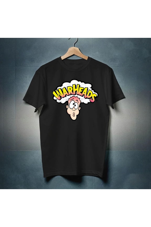 Warheads Logo T Shirt Mens Licensed Sour Candy Tee Black-TH34860