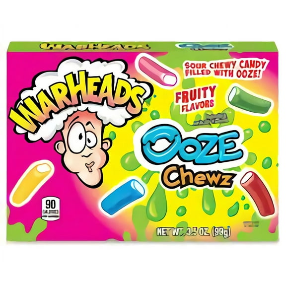 Warheads Ooze Chewz Gummi Candy Chews, 3.5 Ounce Theater Box - 12 Count Box