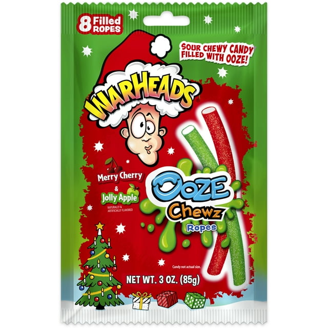 Warheads Ooze Chewz Holiday Candy Ropes, 3 oz