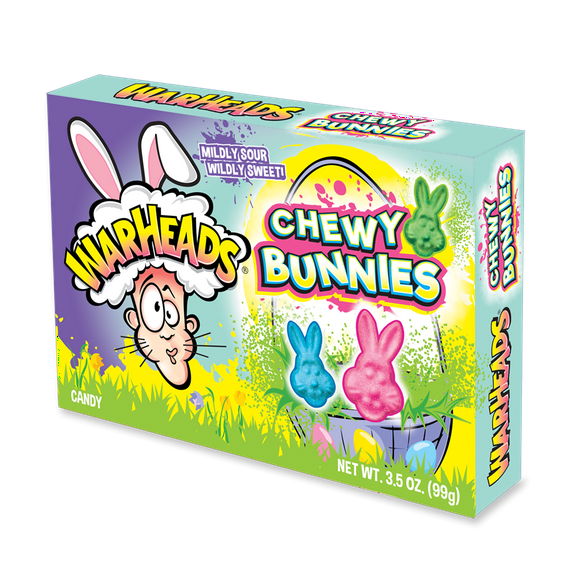Warheads Sour Chewy Bunnies Easter Candy, 3.5oz. Theater Box